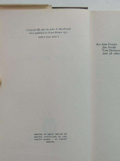 A Flash of Green - First Edition - by John D MacDonald