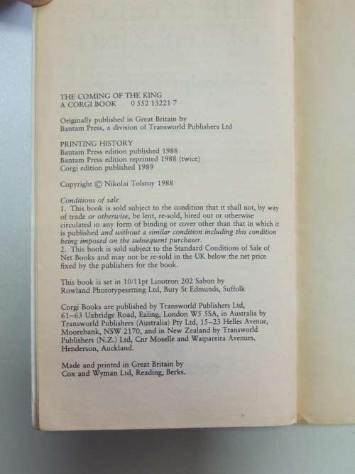 The Coming of The King - The First Book of Merlin - Nikolai Tolstoy