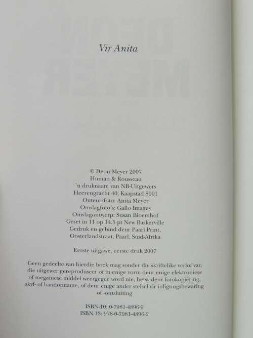 Onsigbaar - Eerste Uitgawe - Deon Meyer