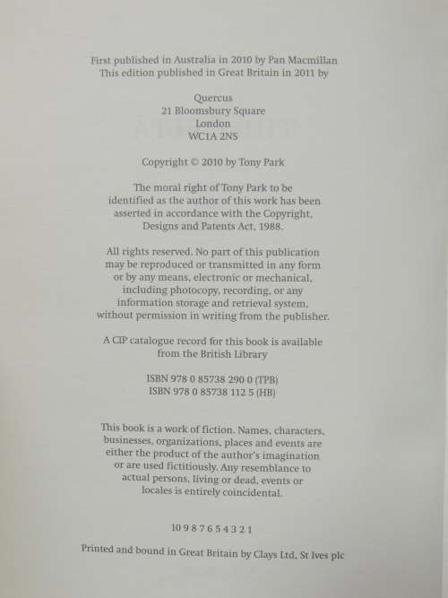 The Delta - First Edition and Inscribed - Tony Park