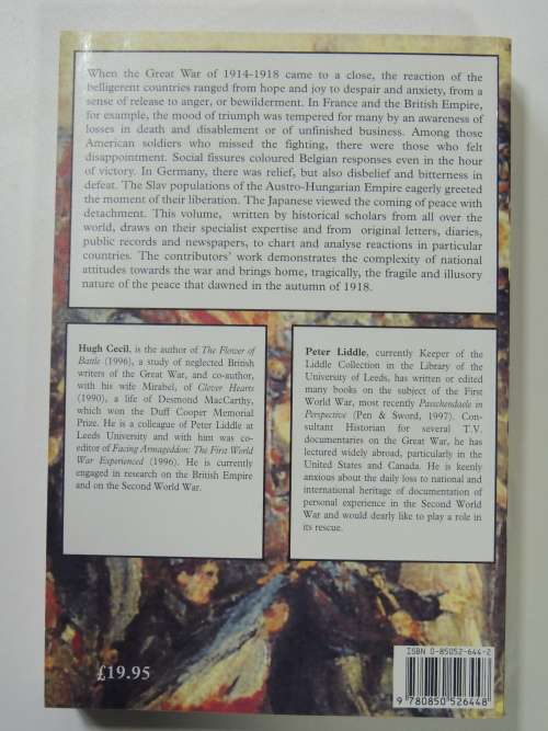 At the Eleventh Hour Reflections, Hopes and Anxieties at the Closing of the Great War 1918 - H Cecil