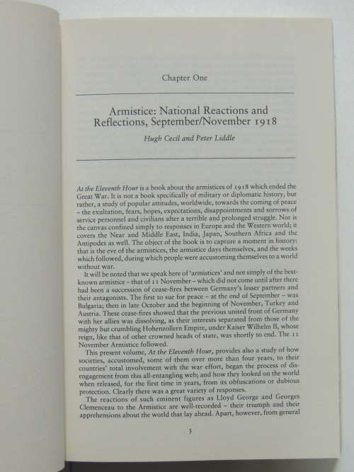 At the Eleventh Hour Reflections, Hopes and Anxieties at the Closing of the Great War 1918 - H Cecil