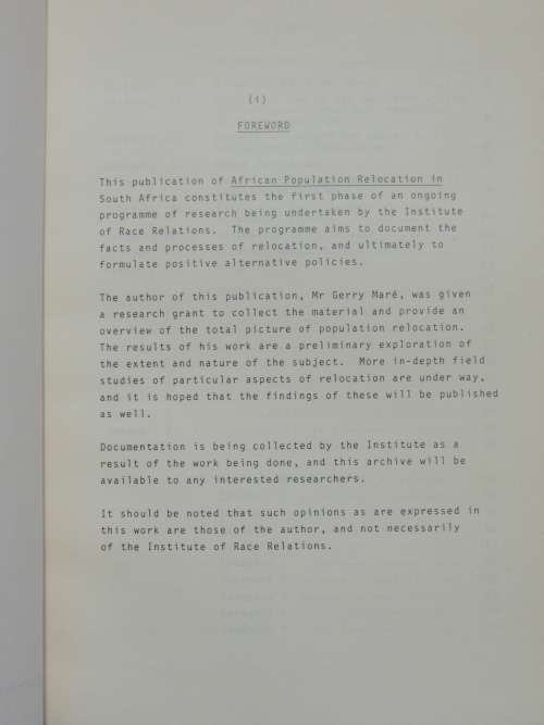 African Population Relocation in South Africa  - Gerry Mare