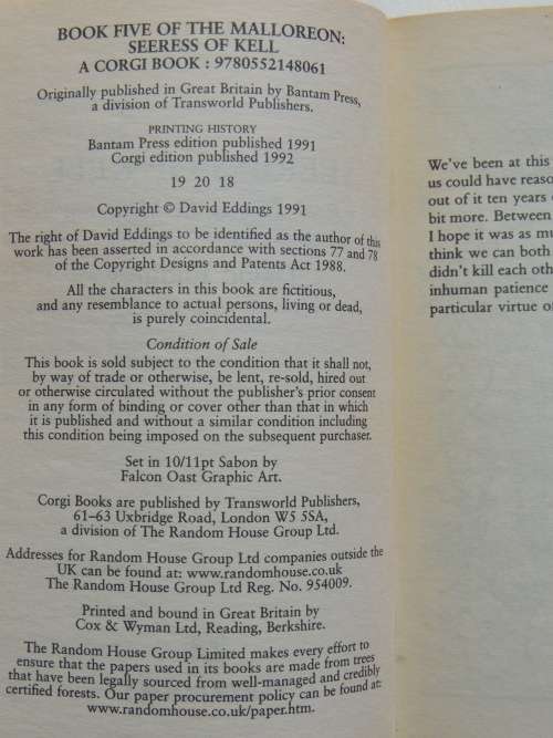 Seeress of Kell - The Malloreon Book 5 - David Eddings