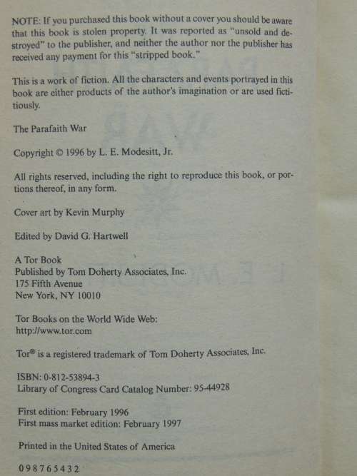 The Parafaith WarL E Modesitt, Jr.