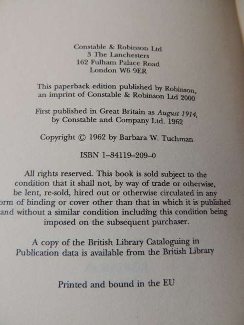 The Guns Of August     Barbara W. Tuchman