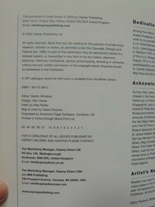 Osprey Men-At-Arms Series: The Austro-Hungaraian Forces In World War 1 (1) and (2) - Peter Jung