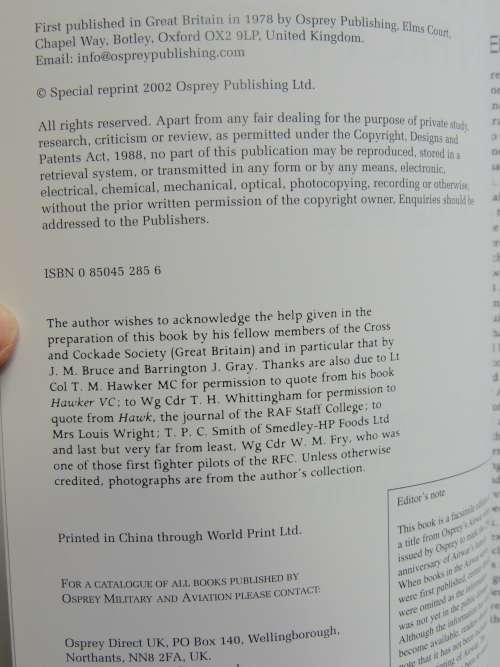 Osprey Airwar 14  Series: British Fighter Units Western Front 1914 -16 - Alex Revell