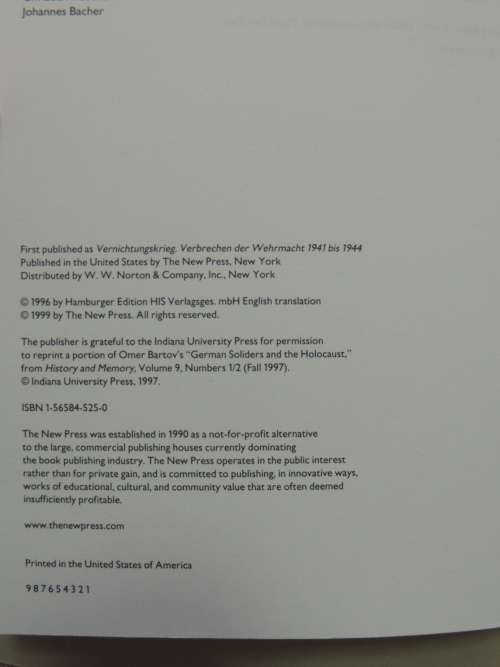 The German Army and Genocide - Crimes Against War Prisoners, Jews, and Other Civilians, 1939-1944