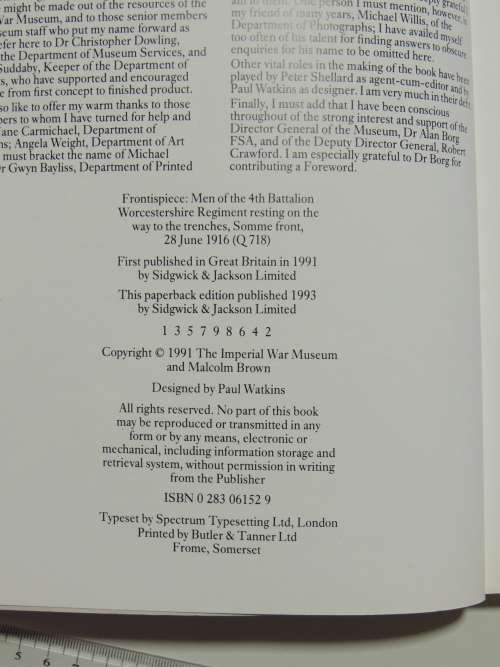 The Imperial War Museum Book Of The First World War - Malcolm Brown