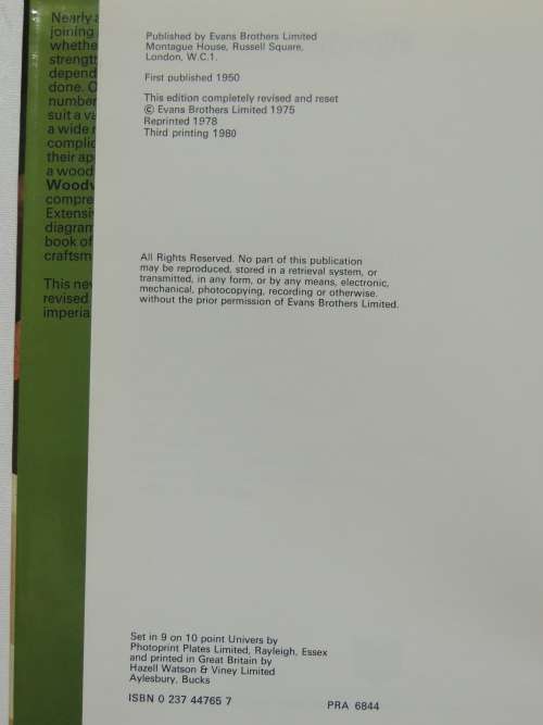 Woodwork Joints - Charles H Hayward