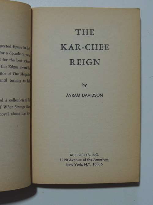 The Kar-Chee Reign/ Rocannon`s World 1966 ACE Double G - 574 - Avram Davidson/ Ursula Le Guin