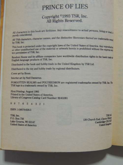 Prince of Lies - Forgotten RealmsJames Lowder