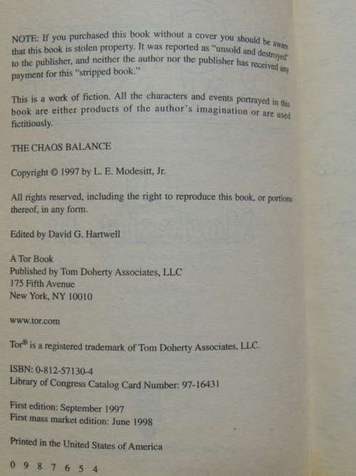 The Chaos Balance - LE Modesitt, Jr