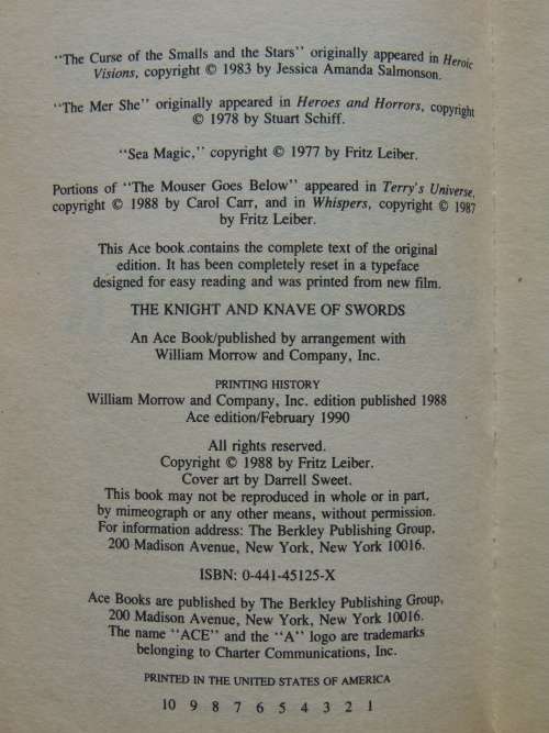 The Knight and Knave of Swords - Fritz Leiber