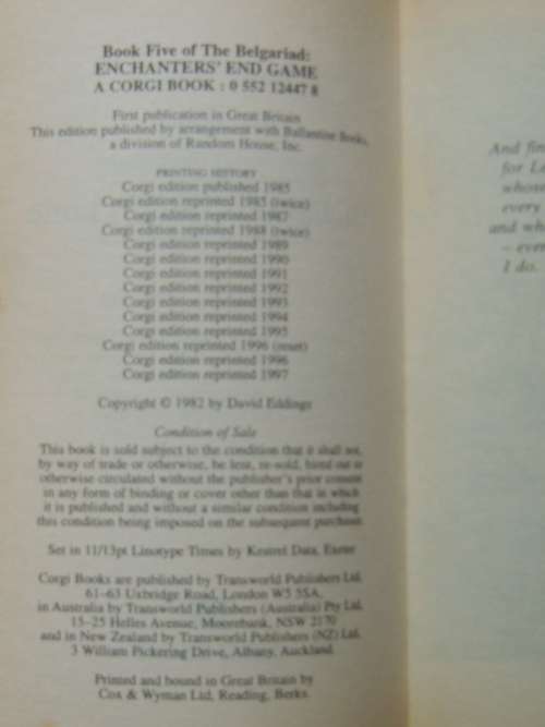 Enchanters` End Game - Book Five of The Belgrariad - David Eddings