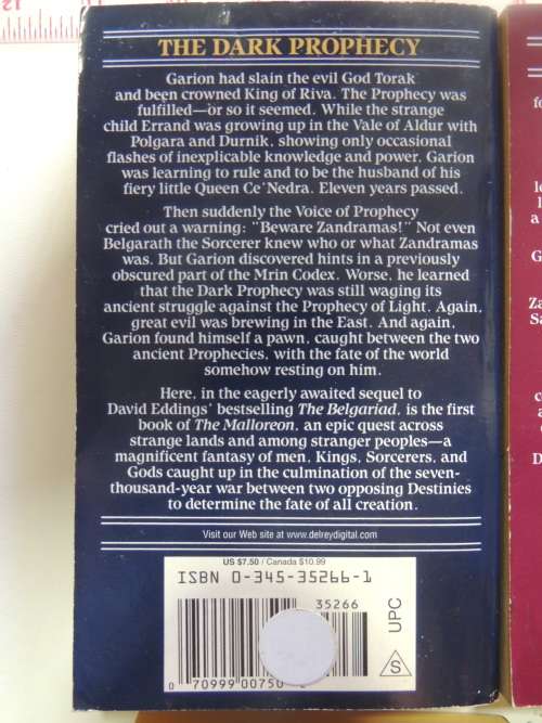 The Malloreon 5Vol`s -Guardians West, King Murgos, Demon Lord K,Sorceress D,Seeress K -David Eddings