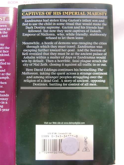 The Malloreon 5Vol`s -Guardians West, King Murgos, Demon Lord K,Sorceress D,Seeress K -David Eddings