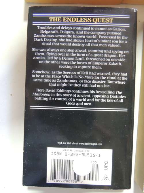 The Malloreon 5Vol`s -Guardians West, King Murgos, Demon Lord K,Sorceress D,Seeress K -David Eddings