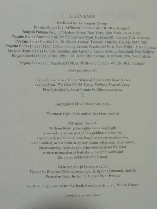 1914 - 1918  The History Of The First World War - David Stevenson