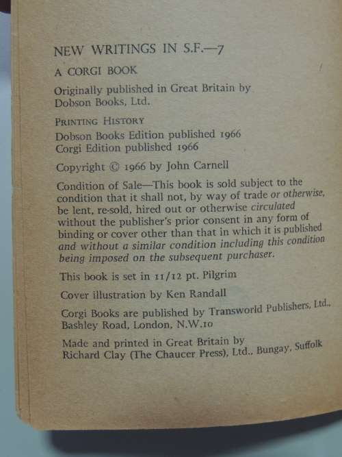 New Writings in SF 7 - Ed. John Carnell