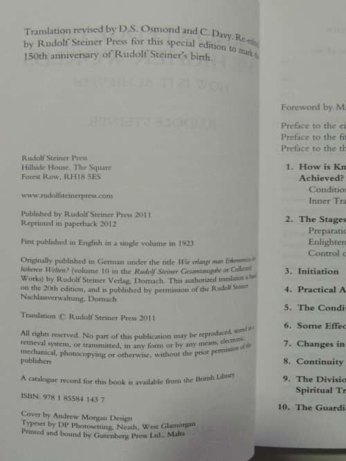 Knowledge of the Higher Wolrds - How is it Achieved? - Rudolf Steiner