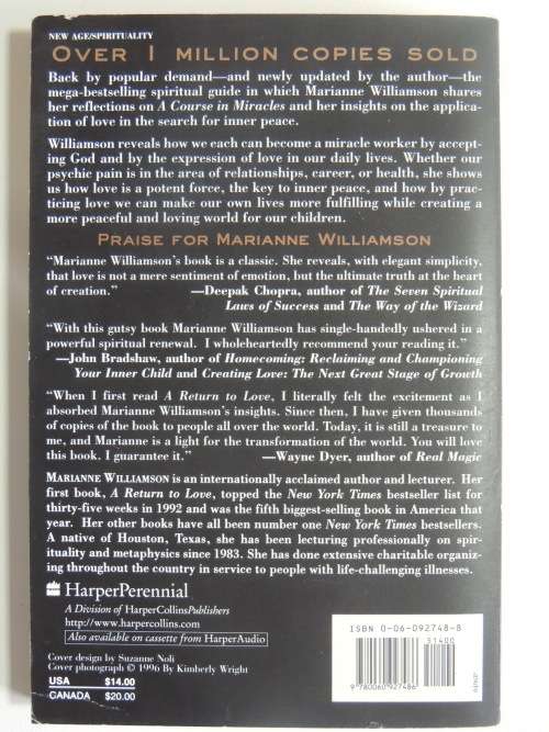 A Return to Love - Reflections on the Principles of A Course in Miracles - Marianne Williamson