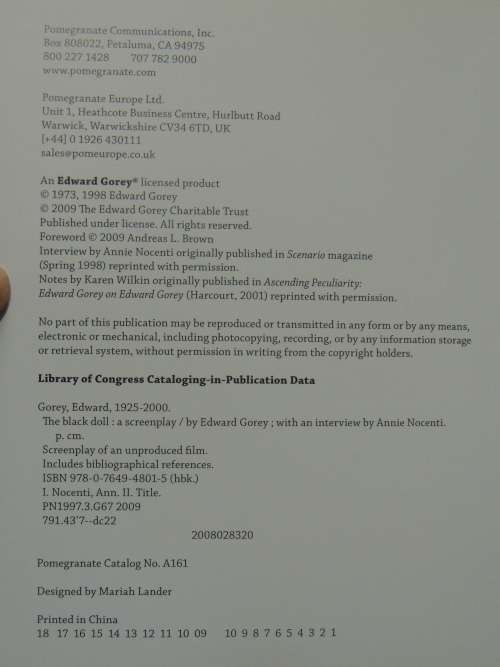 The Black Doll: A Silent Screenplay - Edward Gorey