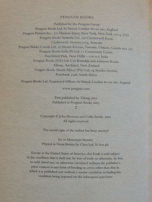 Alamein - War Without Hate- John Bierman & Colin Smith