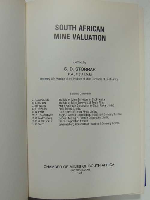 South African Mine Valuation - C.D. Storrar