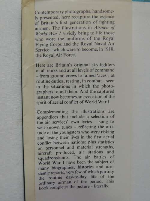 Airmen Of World War 1 - Men Of The British And Empire Air Forces In Old Photographs - Chaz Bowyer