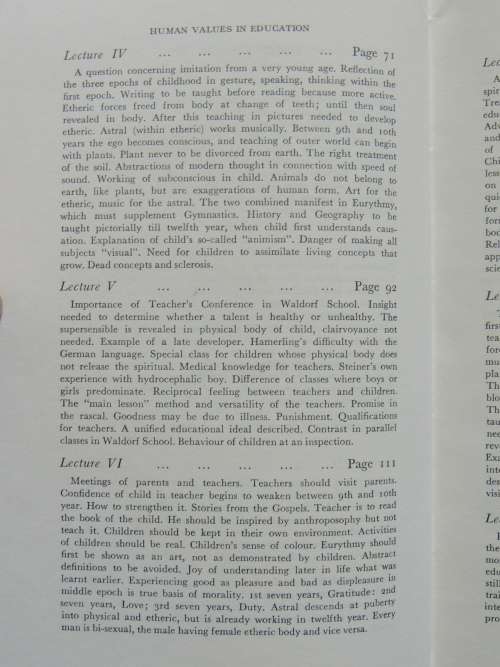 Human Values in Eduaction, Lectures 1924 - Rudolf Steiner