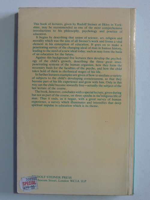 A Modern Art of Education, Lectures 1923 - Rudolf Steiner