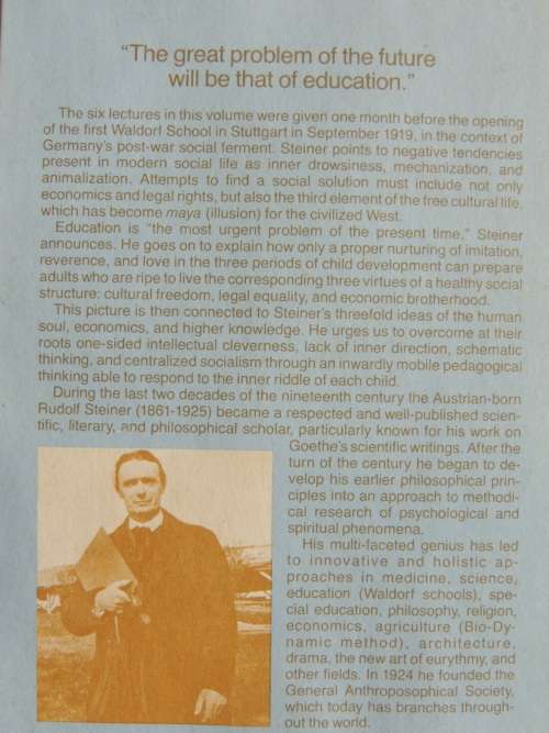 Education as a Social Problem, Lectures 1919 - Rudolf Steiner