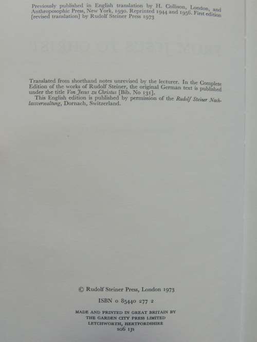 From Jesus to Christ, Lectures 1911 - Rudolf Steiner