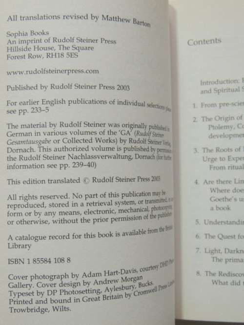 Science - An Introductory Reader- Rudolf Steiner