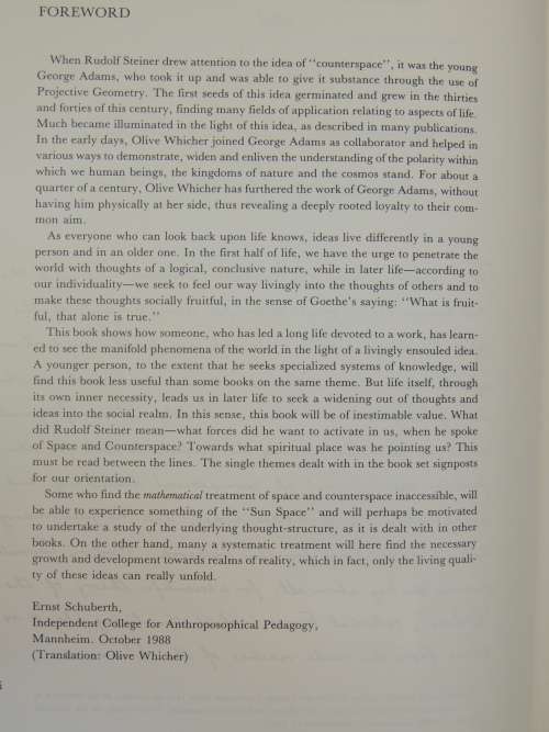 Sun  Space - Science at a Threshold of Spiritual Understanding - Olive Whicher