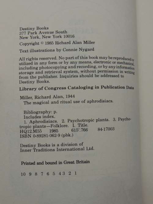 The Magical & Ritual Use of Aphrodisiacs - Richard Alan Miller