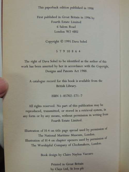 Longitude,..True Story Of...Genius Who Solved The Greatest Scientific Problem Of.. Time - Dava Sobel