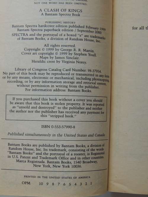A Clash of Kings Book 2 of A Song of Ice and Fire - George RR Martin