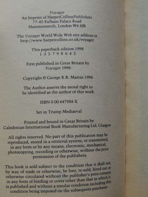 A Game of Thrones - Book 1 of A Song of Ice and Fire - George RR Martin