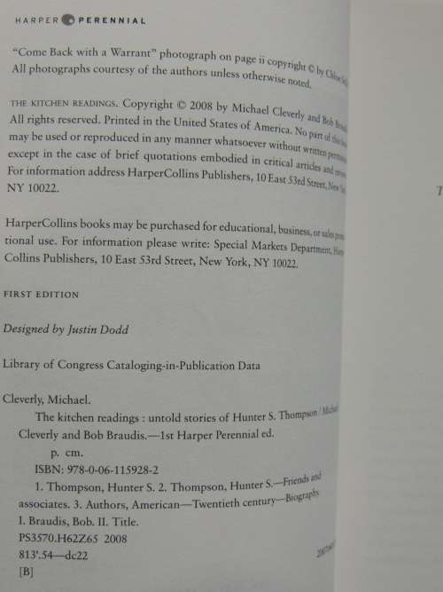 The Kitchen Readings, Untold Stories of Hunter S Thompson - Michael Cleverly, Bob Braudis