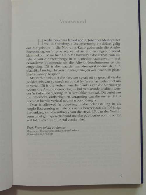 Rebelle van die Stormberge: Tweede Vryheidsoorlog 1899-1902, `n Streeksgeskiedenis..-A.V. Oosthuizen