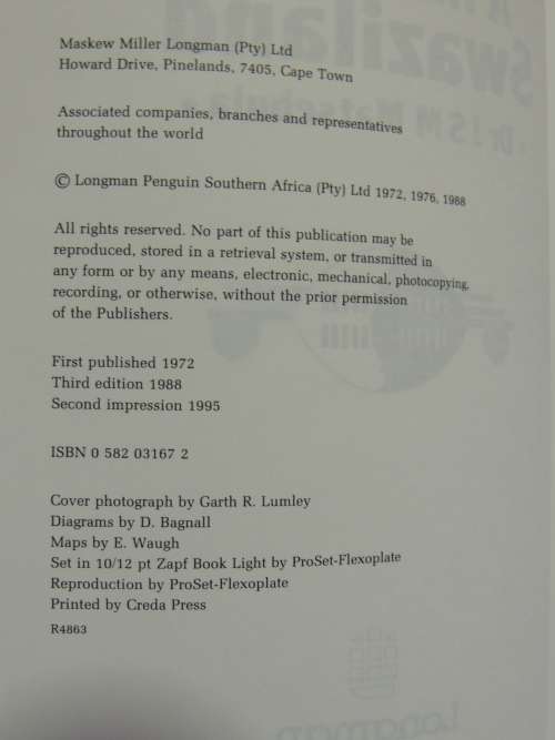 A History of Swaziland - Dr JSM Matsebula  3rd Edition