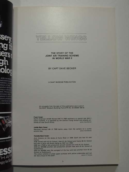 Yellow Wings - The Story Of The Joint Air Training Scheme In World War 2 - Capt. Dave Becker