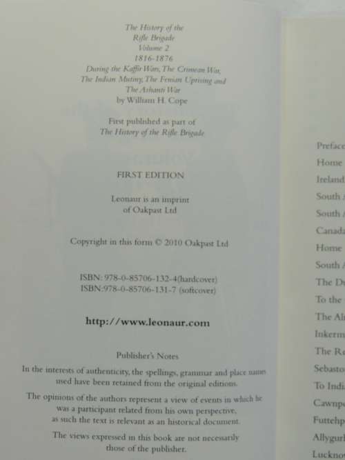 History Of The Rifle Brigade, During The K*ffir Wars, The Crimean War..Indian Mutiny -William H.Cope
