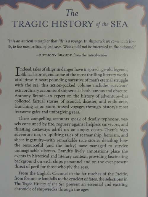 The Tragic History Of The Sea - Shipwrecks From The Bible To Titanic - Anthony Brandt