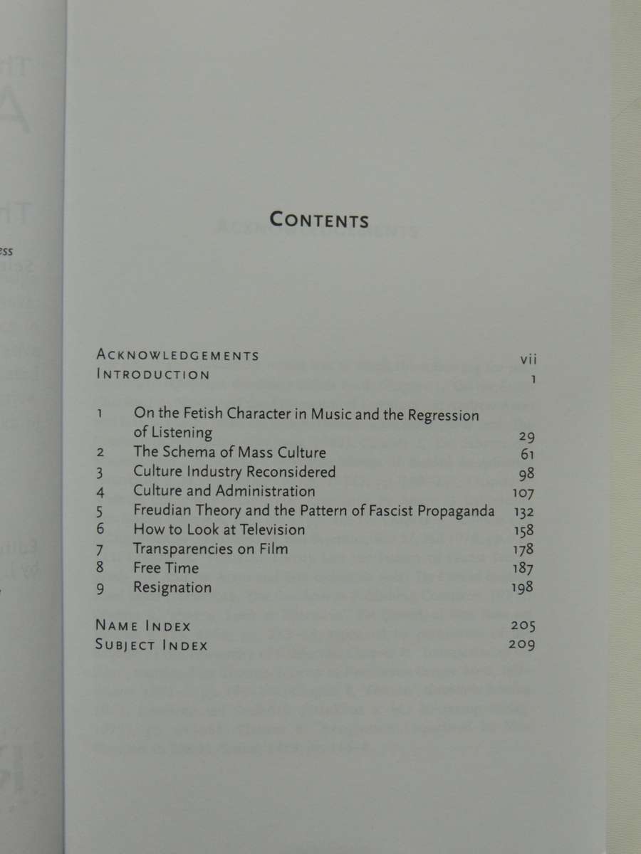 The Culture Industry - Theodor W Adorno