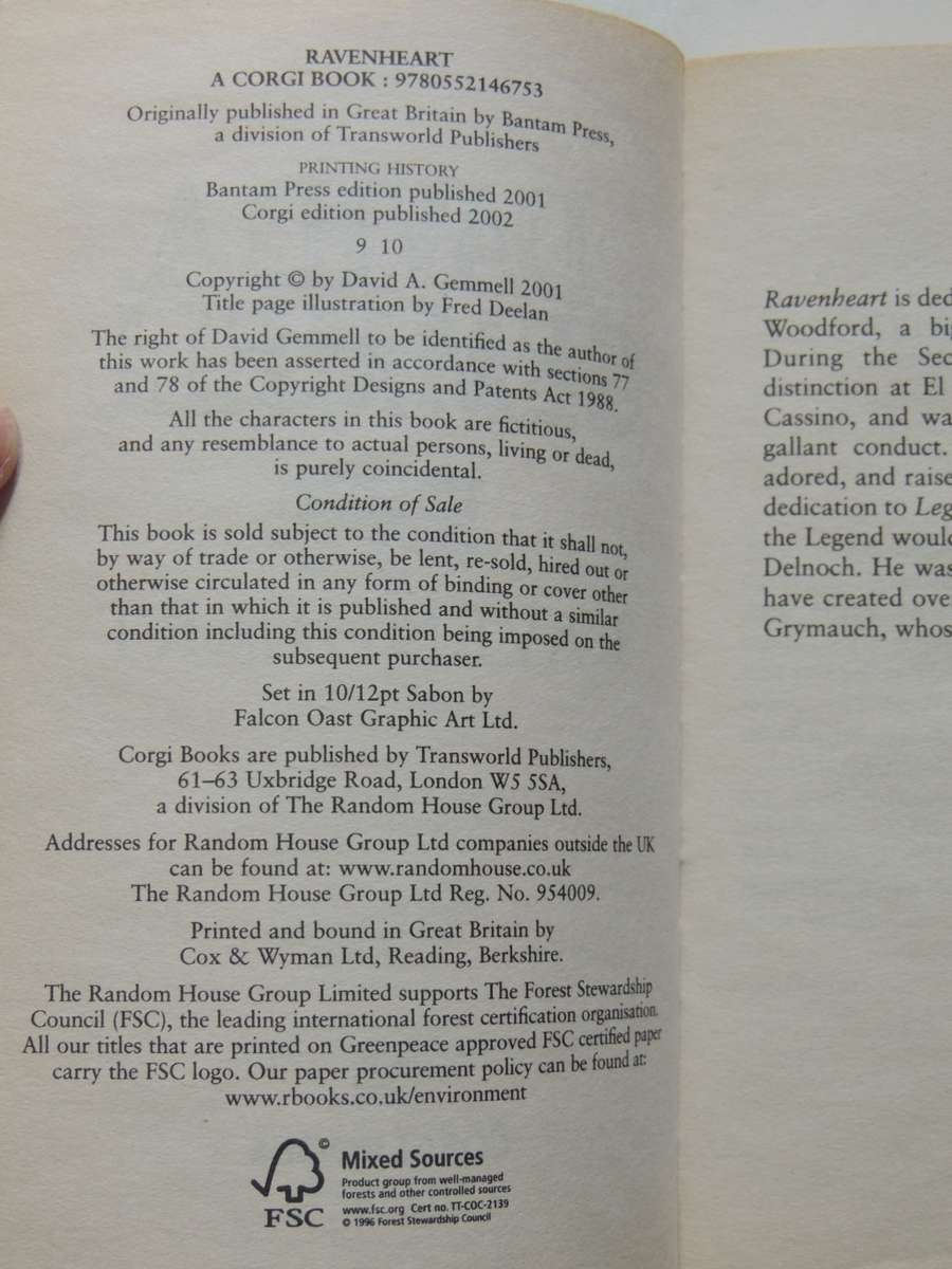 Ravenheart, A Novel of the RiganteDavid Gemmel