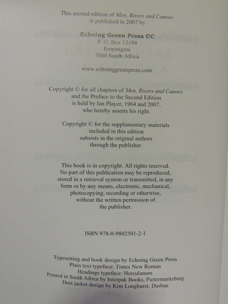 Men Rivers & Canoes - How the Dusi Canoe Race Began - Ian Player